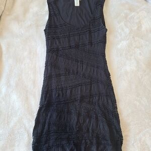 Max Studio Textured Black Mini Dress